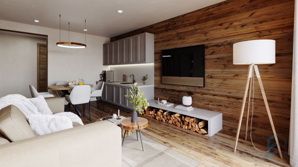 Weisshorn Lodge - Investissement locatif premium au coeur de Grimentz - Weisshorn Lodge - Séjour / Weisshorn Lodge - Aufenthalt / Weisshorn Lodge - Living room