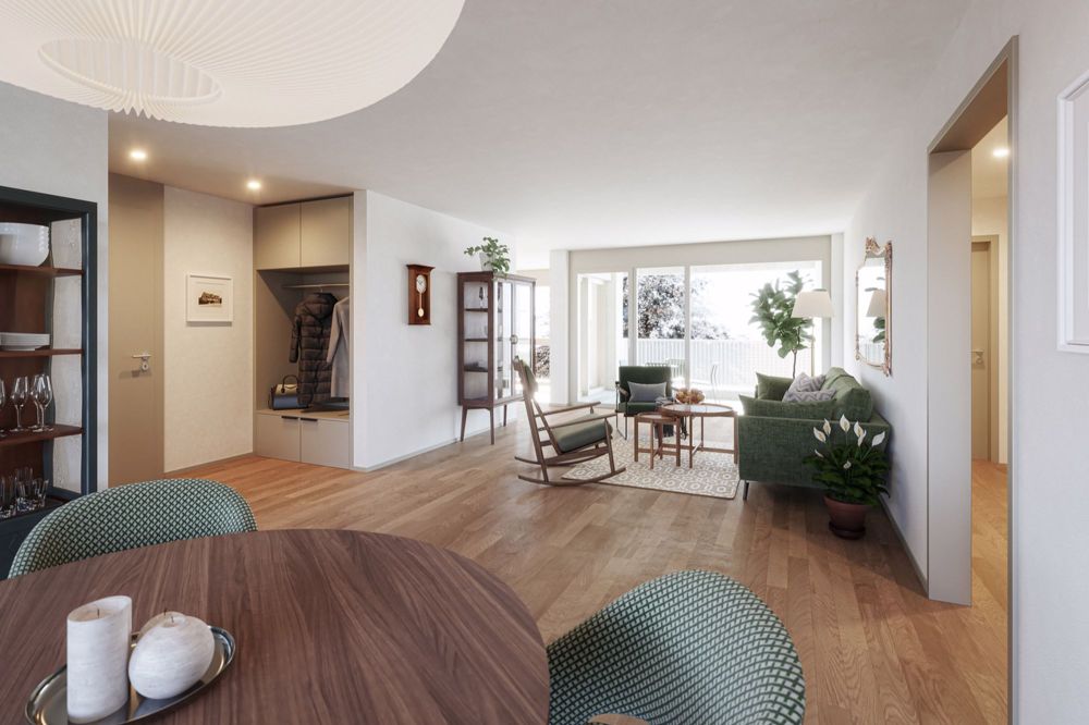 Bergacher: natürlich stadtnah - Haus B, Wohnung 2 Wohnzimmer