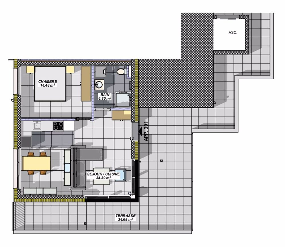 Moderne 2.5-Zimmer-Wohnung mit Balkon in Salins Sion - Bild 2