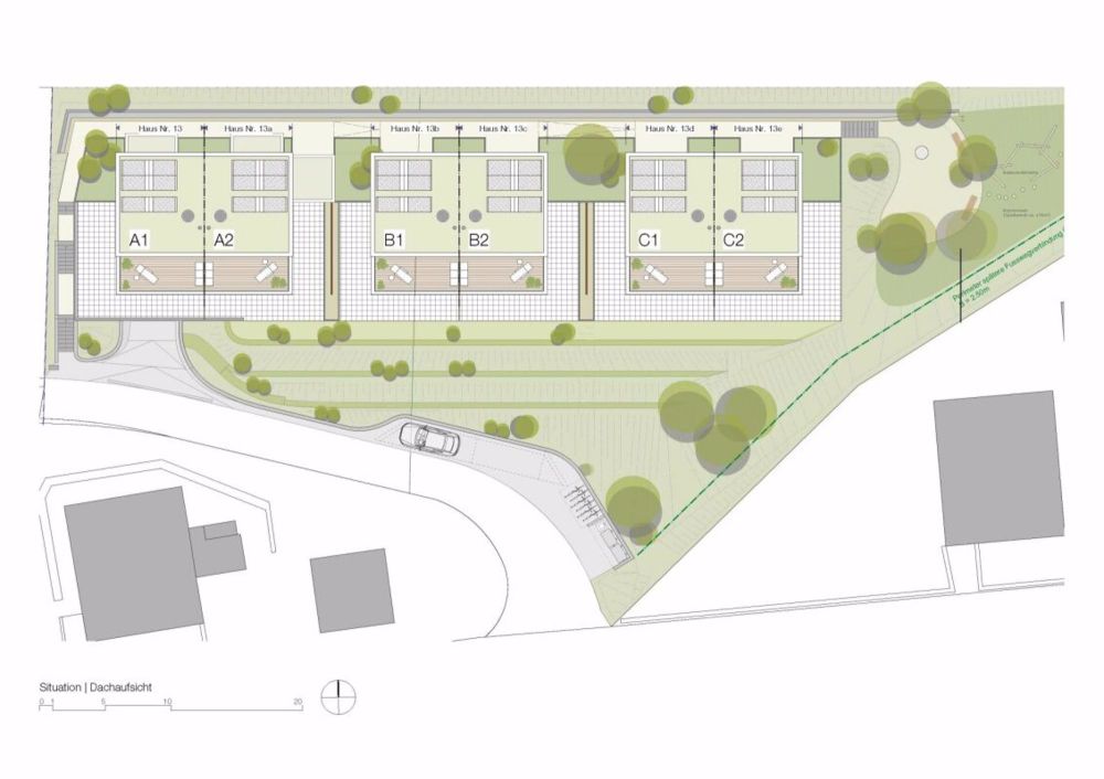 Panoramaview - Neubau 3 Doppeleinfamilienhäuser in Neuenegg - Umgebungsplan