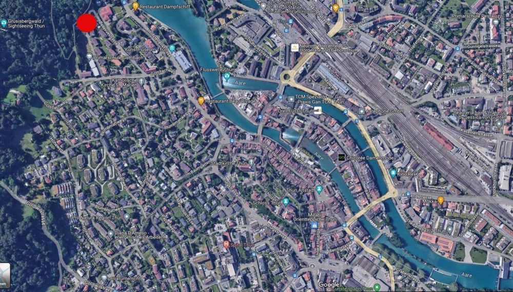 Neue 2 Zi.-Seniorenwohnung in Thun zu verkaufen, Nr.22 im Gartengeschoss - Lageplan der Liegenschaft