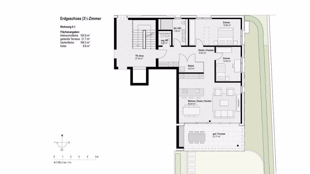 3½-Zimmer Wohnung mit grossem Garten - Bild 8