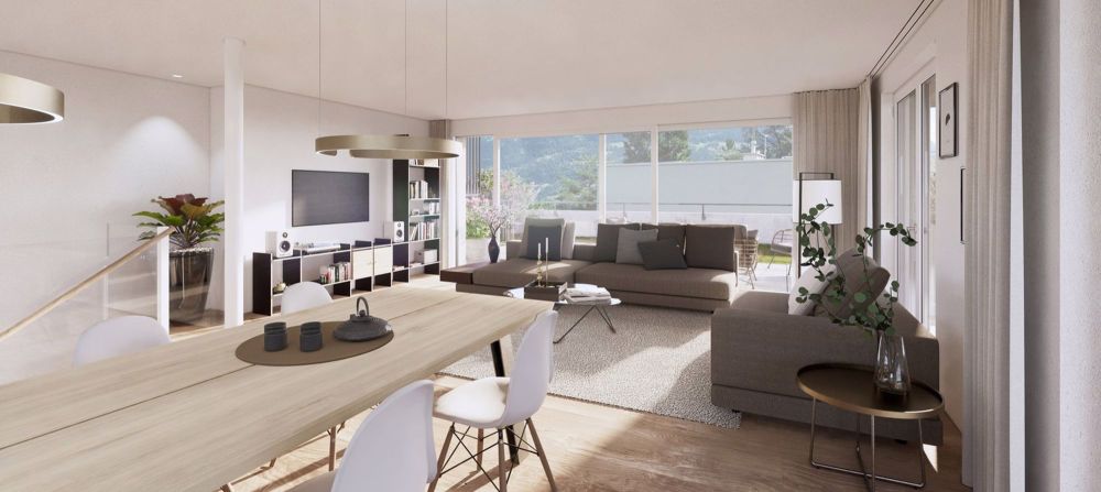 6-Zimmer-Neubau in Chur urban wohnen, naturnah geniessen - Innenvisualisierung
