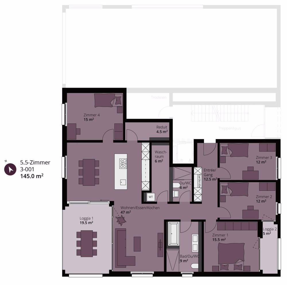 Familientraum mit Grünfläche, 5.5-Zimmer-Gartenwohnung im Herzen von Widnau - Bild 10