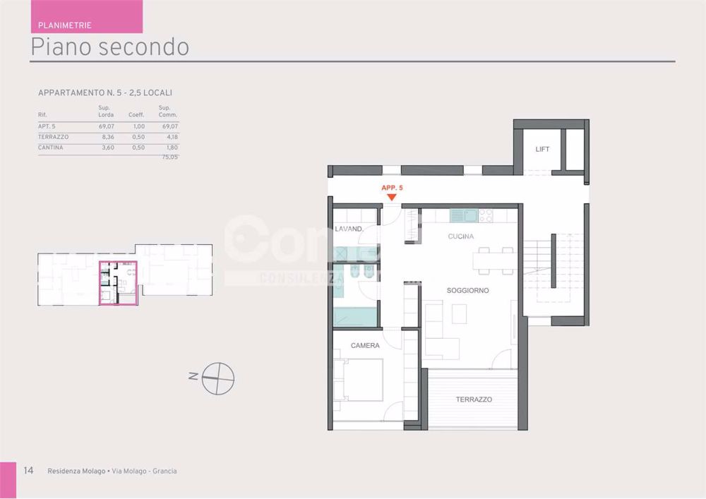 App. 2.5 - Nuova Residenza Molago Grancia - Bild 13