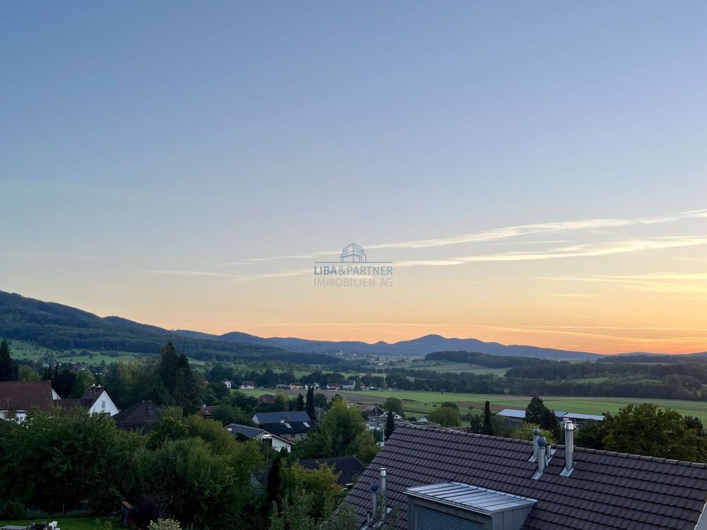 The View - Architektur, Raum & Aussicht in Perfektion - 4.5-Attika-Whg - Aussicht Abenstimmung / Evening view