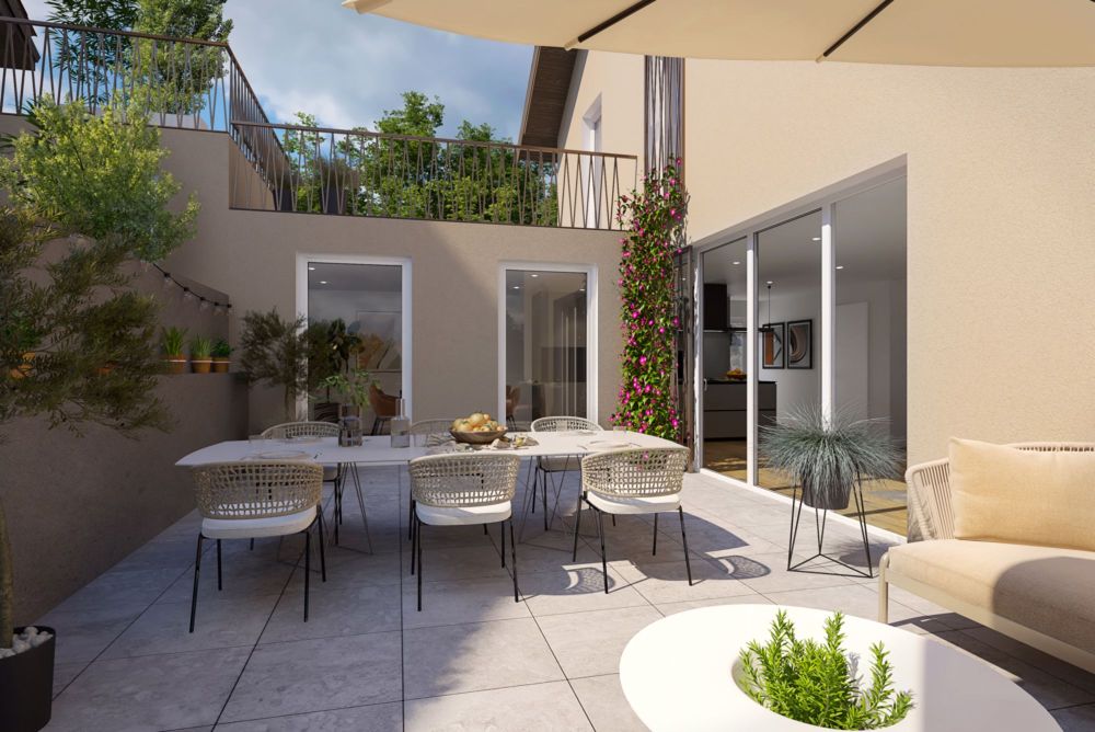 Wohnen "am Quellbach'' Haus Nr. 5 - Visualisierung Terrasse