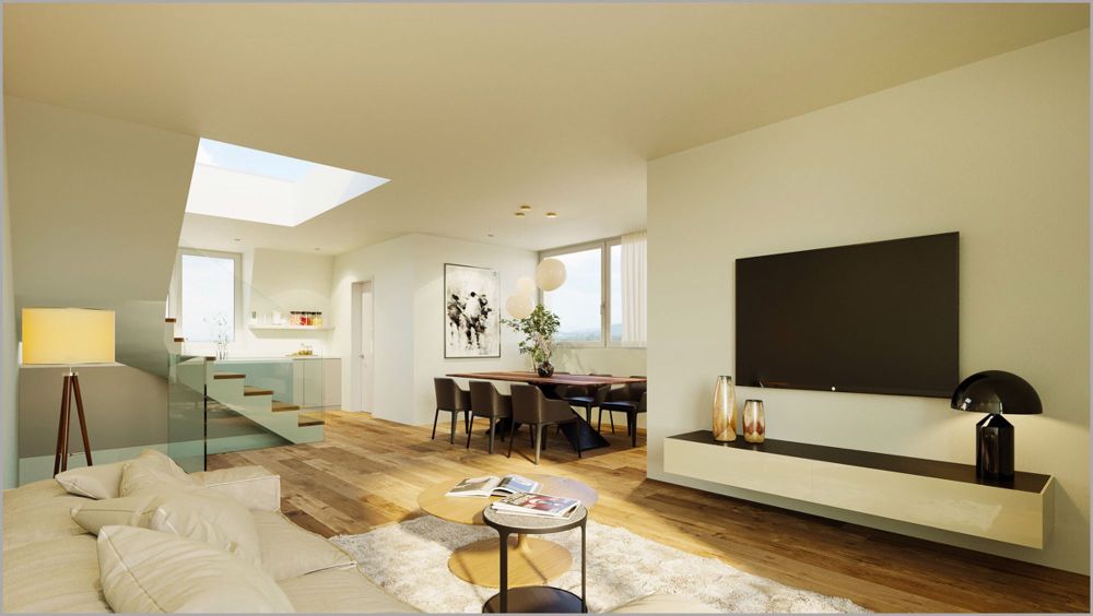 Traumhafte Maisonette-Attika-Wohnung auf 124 m2 mit Dachterrasse und 1 - www.casa-wartegg.ch