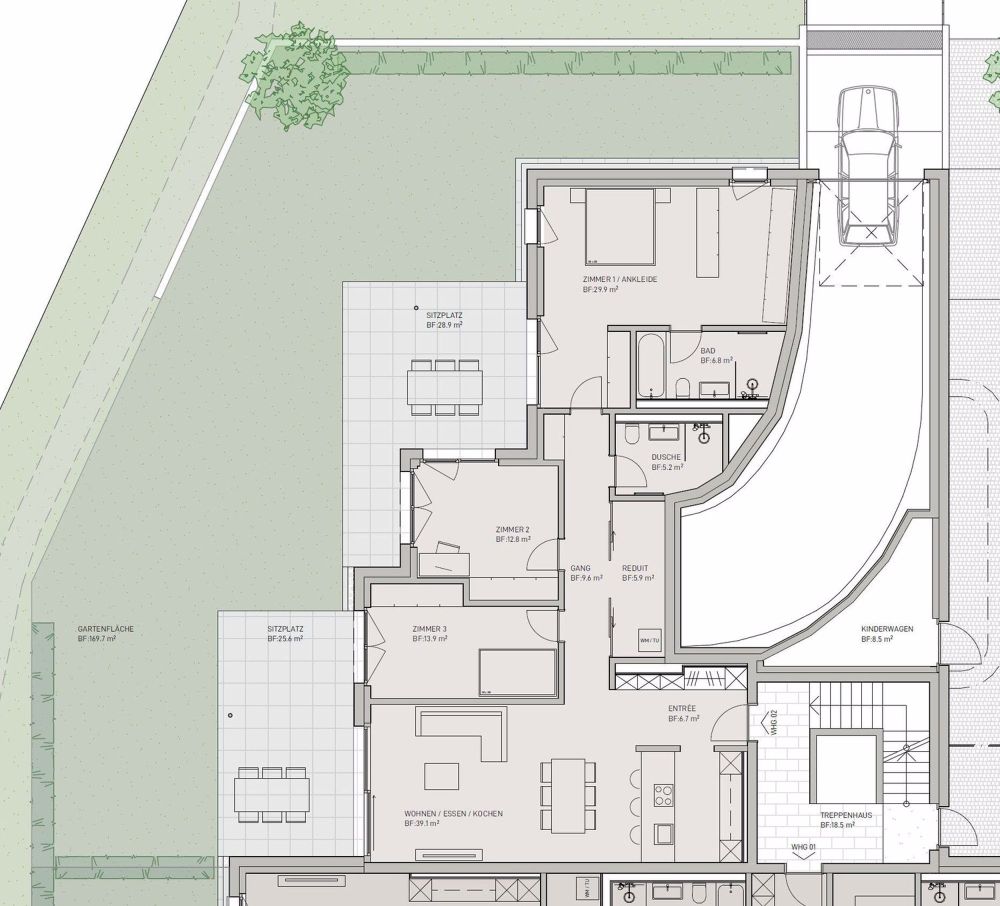 NEUBAU: 3.5- und 4.5-Zimmerwohnungen - EG 4.5-Zimmerwohnung 02 mit Gartenanteil