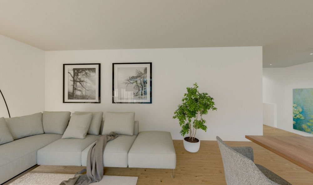Moderne, helle Eigentumswohnung mit Balkon bei der Tramstation - Wohnzimmer