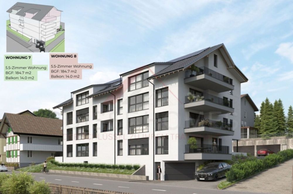 5½-Zimmer-Dachwohnung mit Galerie, Panorama und Privatsphäre - «RESIDENCE CENTRO - Bild 13
