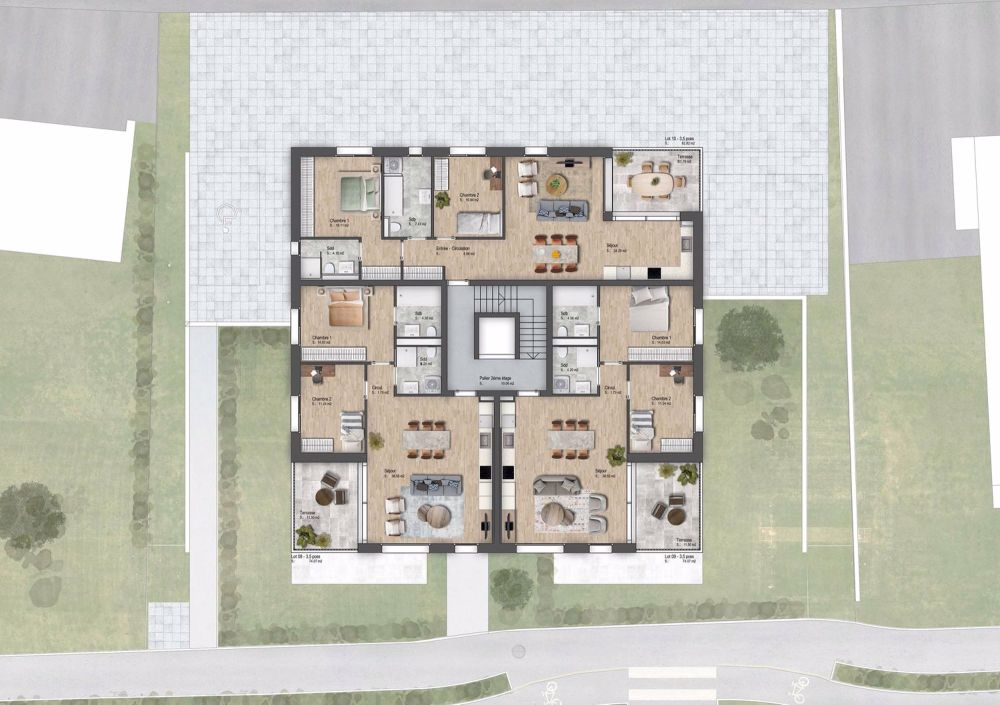 Appartement neuf 3.5 pièces avec terrasse et grand jardin (lot 2) – Marly - Bild 11