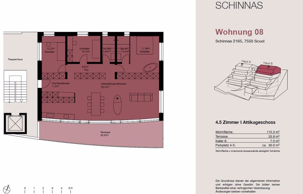 3.5-Zimmer Terrassenwohnung in Schinnas, Scuol - Bild 9