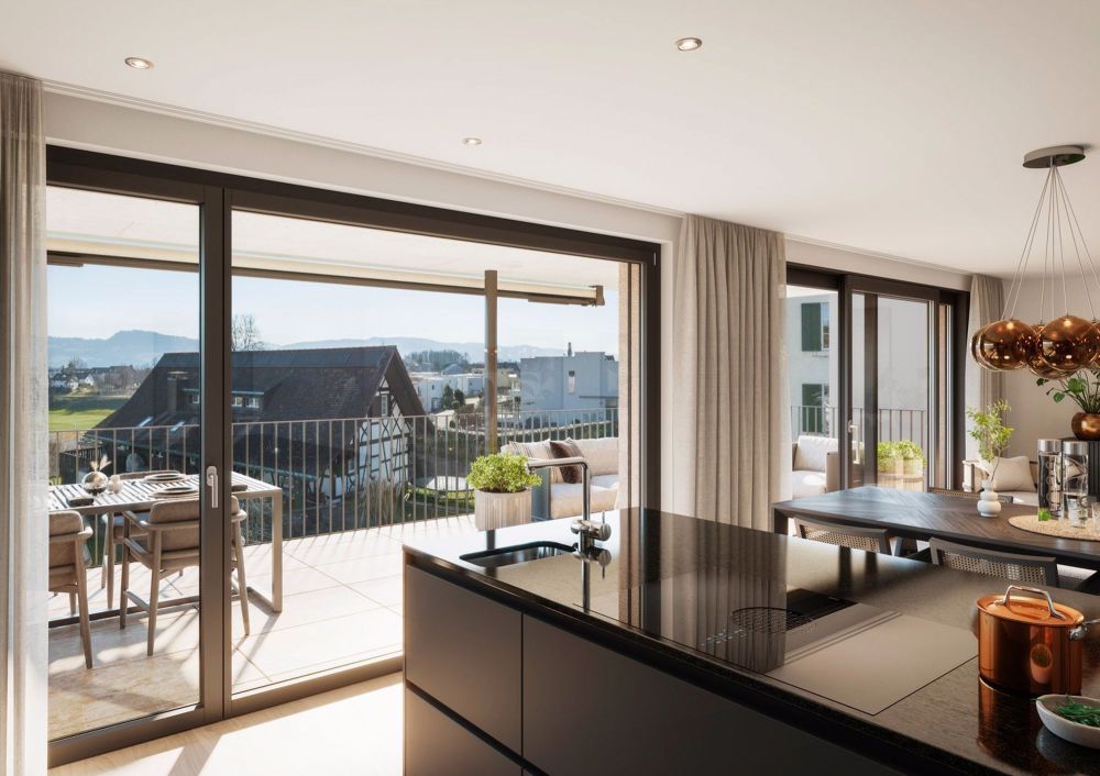 4 1/2-ZIMMER WOHNUNG MIT SICHT IN DIE FERNE UND AUF DIE BERGE, SONNIG, RUHIG, MITTEN IM DORF - Bild 7