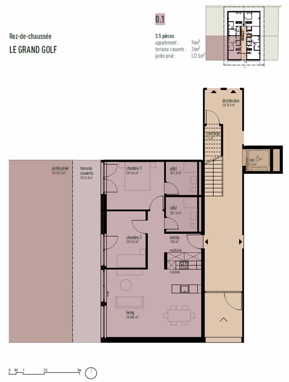 Appartement 3,5 Zimmer mit Garten gegenüber dem Golf von Sierre - Bild 5