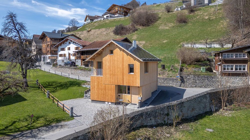Ferienhaus mit Aussicht und moderner Architektur in Seewis - QW361_Ferienhaus