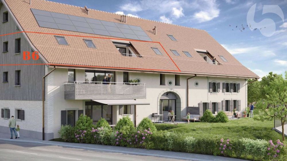 Großzügige 5.5-Zimmer-Wohnung mit 126 m2 und Abstellraum, Balkon mit Westausrichtung, Bauprojekt in Villars-le-Terroir - Einheit B6 - B6