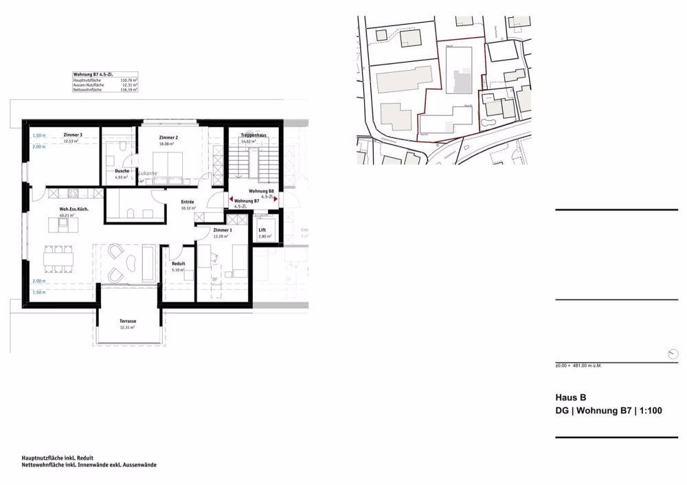 Neubauprojekt "Lindenberg" - zentrales Wohnen - LINDENBERG - Grundrisspläne B7 - Aktualisierte Pläne