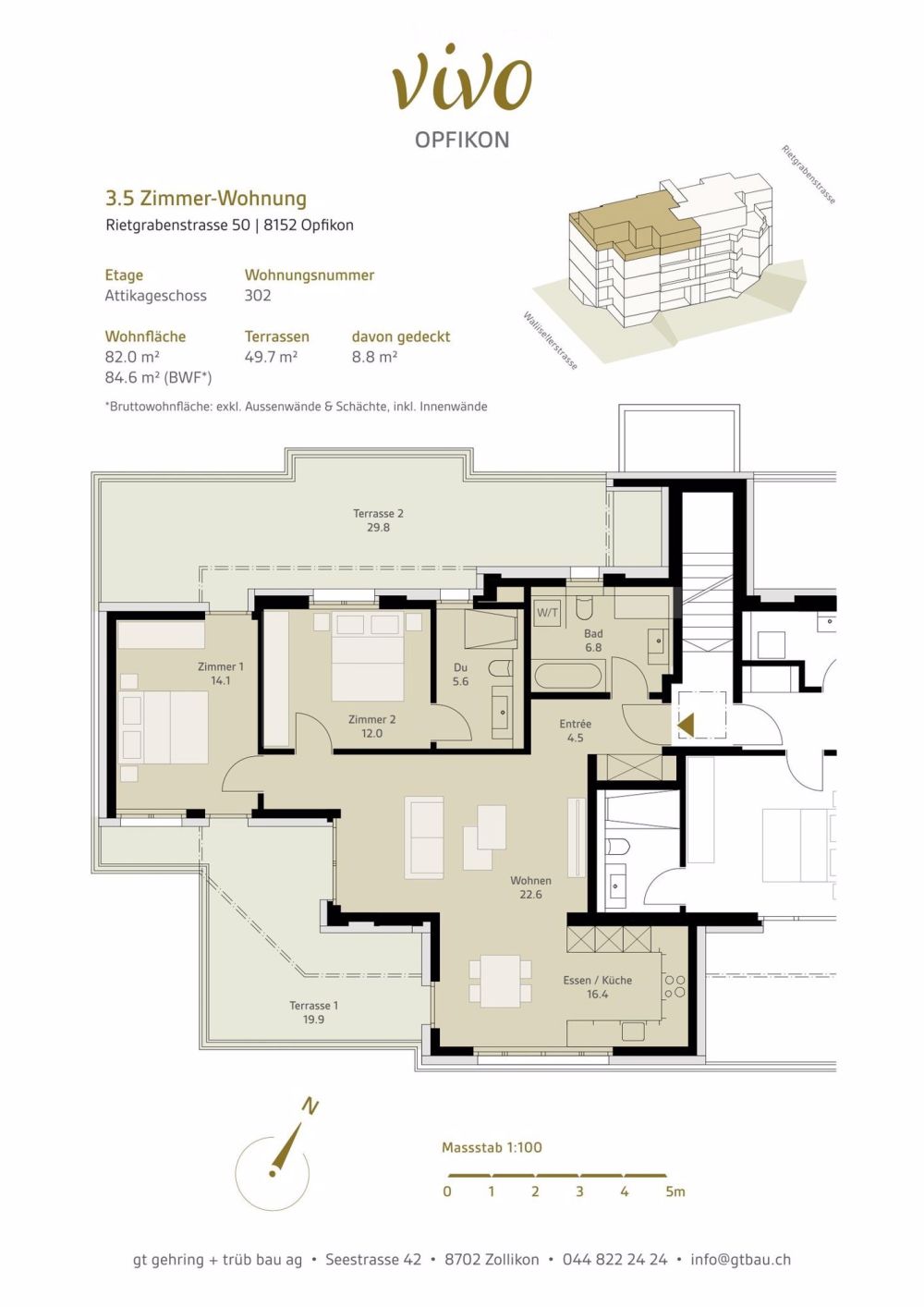 3.5-Zimmer Attikawohnung im aufstrebenden Opfikon - Bild 4