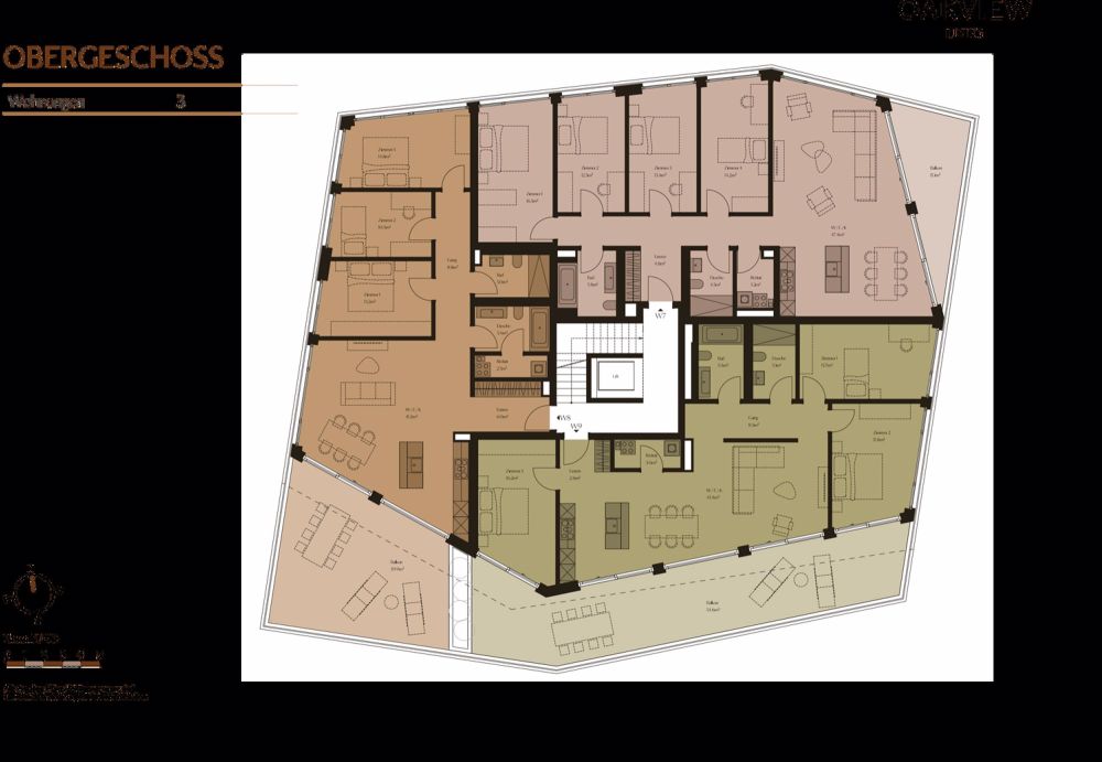 Exklusive, moderne Geschosswohnung mit vorgelagerter Terrasse und unverbaubarer Aussicht - W9 - Bild 4