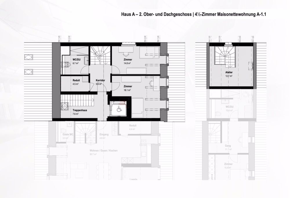4½-Zimmer-Maisonette-Wohnung mit Atelier in Ettingen - Bild 6