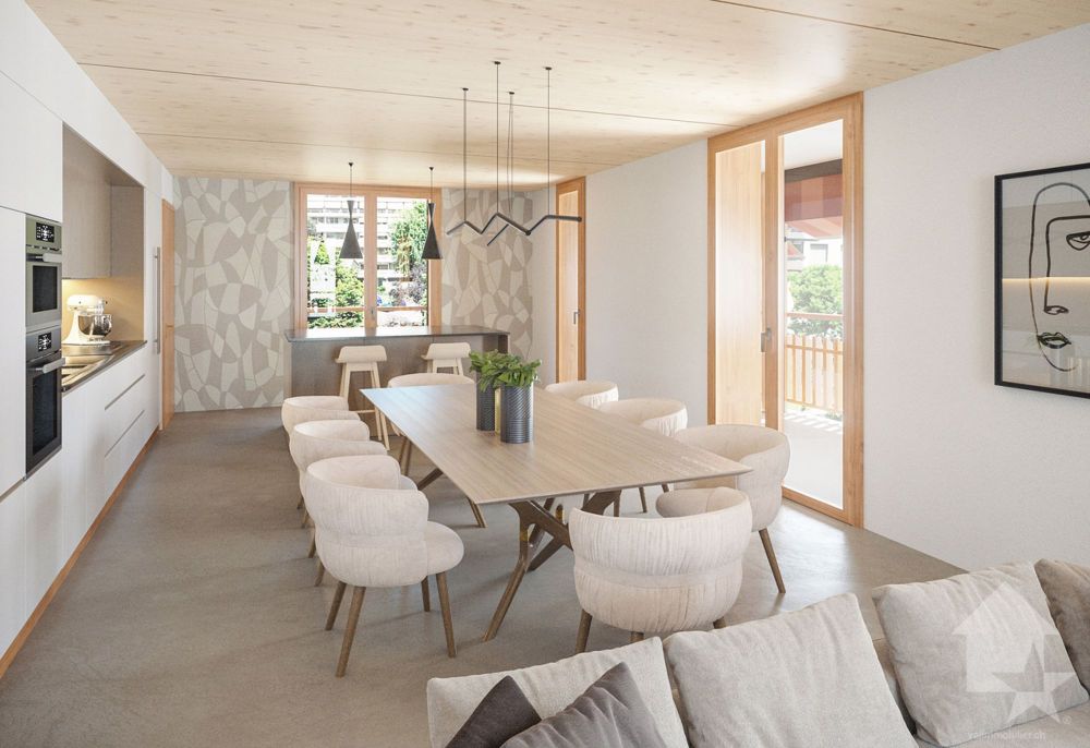 Monthey, La Kaazelle 4,5 Zimmer in einer umweltfreundlichen Wohnanlage - Exemple d'aménagement