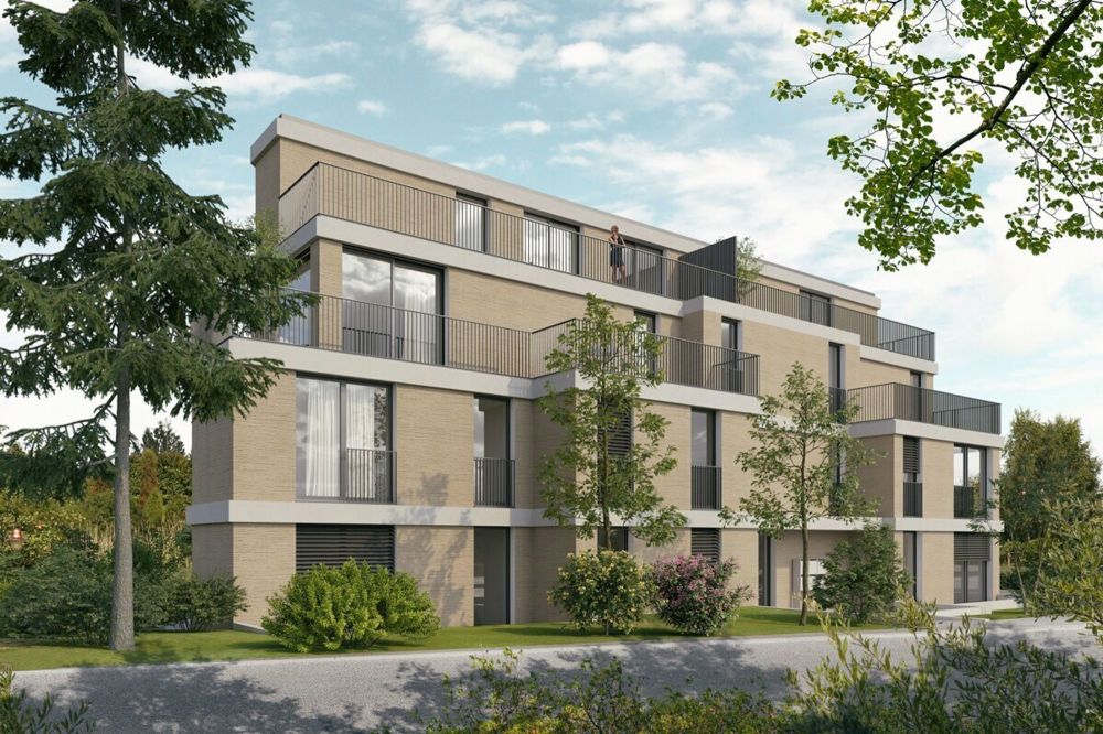 3.5-Zimmer-Etagenwohnung (W4 / 1. OG), Balkon, mit eigenem Gartenant. - Strassenansicht