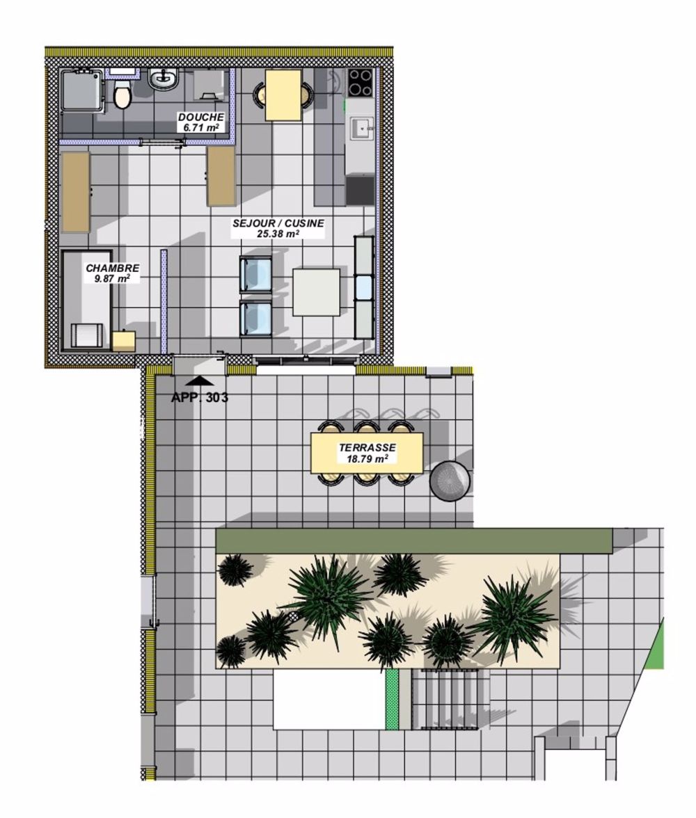 Moderne Studio im 3. Stock mit Balkon in Salins Sion - Bild 1