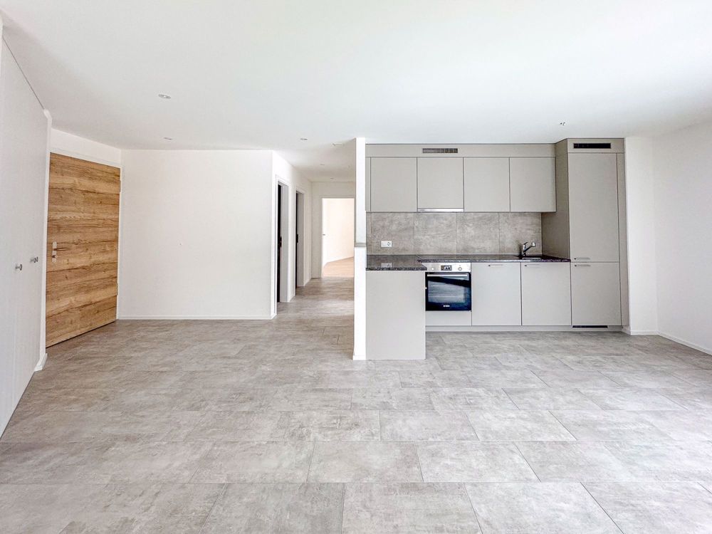 Appt PPE neuf de 3.5 pces avec balcon Campagne Pernod, lot B5 - Cuisine et séjour du lot A8 (3.5 pces) - bâtiment A