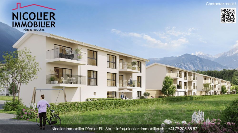 Wohnungsangebot von 20 Apartments mit Bergblick in Charrat - Bild 1