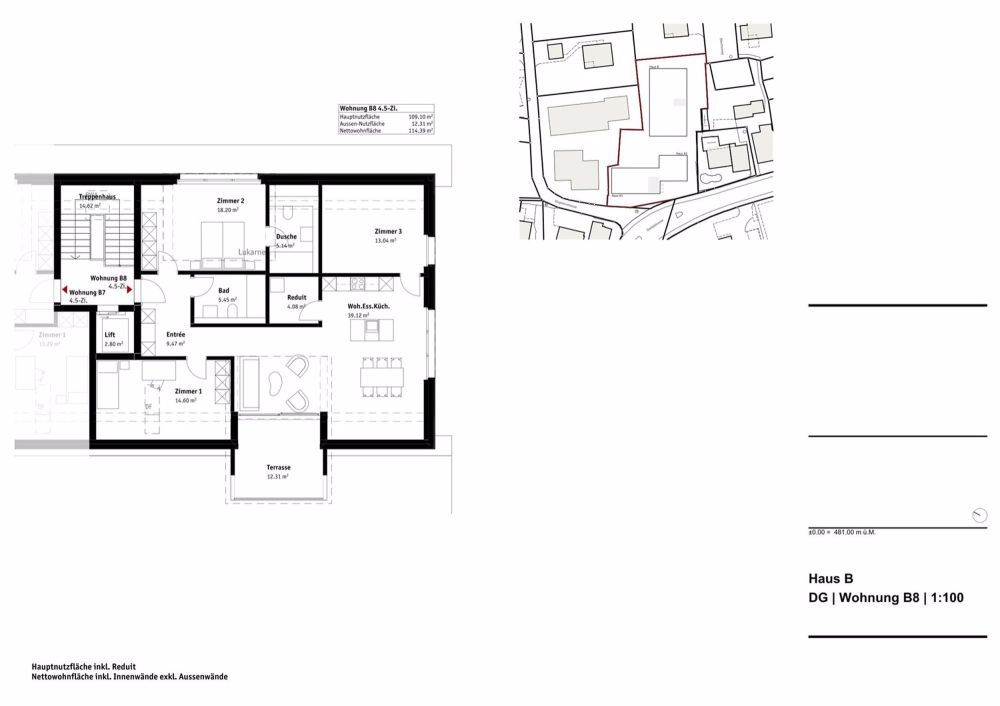 Neubauprojekt "Lindenberg" - zentrales Wohnen - LINDENBERG - Grundrisspläne B8 - Aktualisierte Pläne