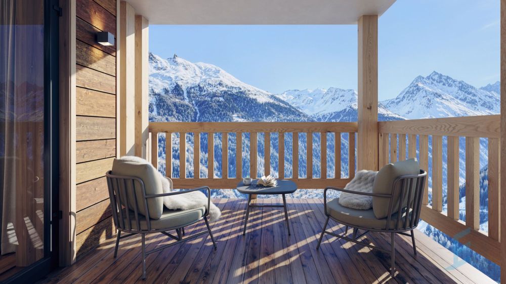 Weisshorn Lodge - Investissement locatif premium au coeur de Grimentz - Weisshorn Lodge - Balcon / Weisshorn Lodge - Balkon / Weisshorn Lodge - Balcony