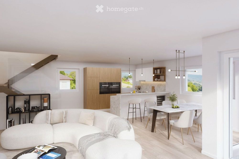 Grande villa mitoyenne neuve sur plans 5.5 pièces - Vues dégagées Lac et les Alpes 180° - Bild 3