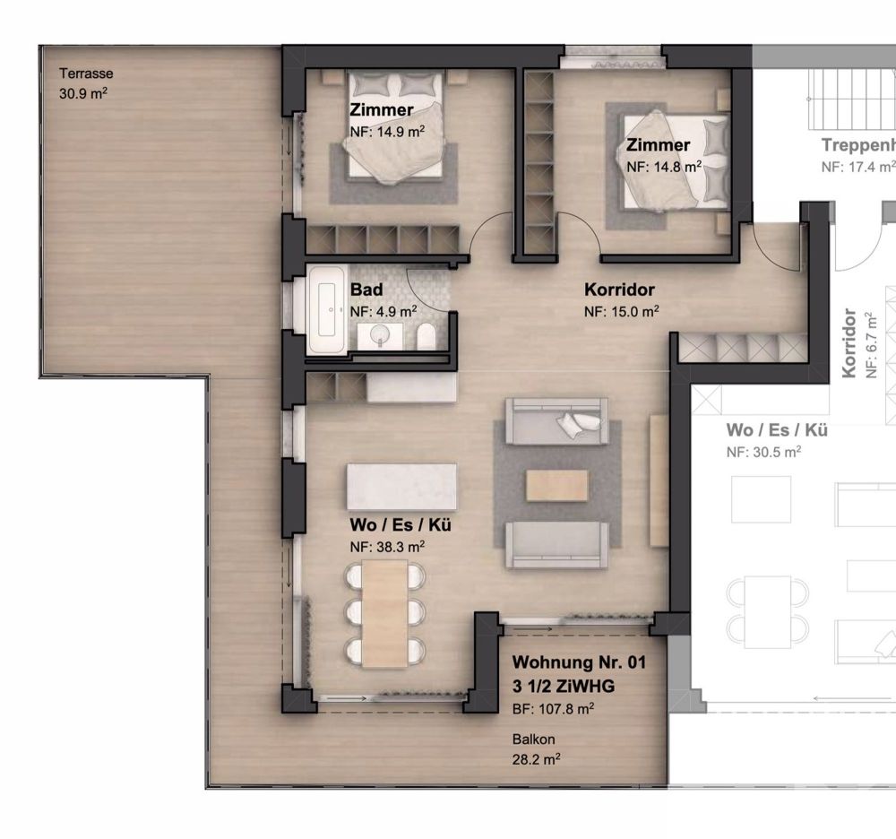 Appartement neuf de 3,5 pièces en hauteur privilégiée - Bild 7