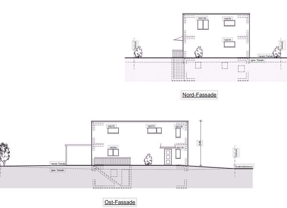 Freistehendes 6.5 Zimmer Einfamilienhaus - Ostfassade