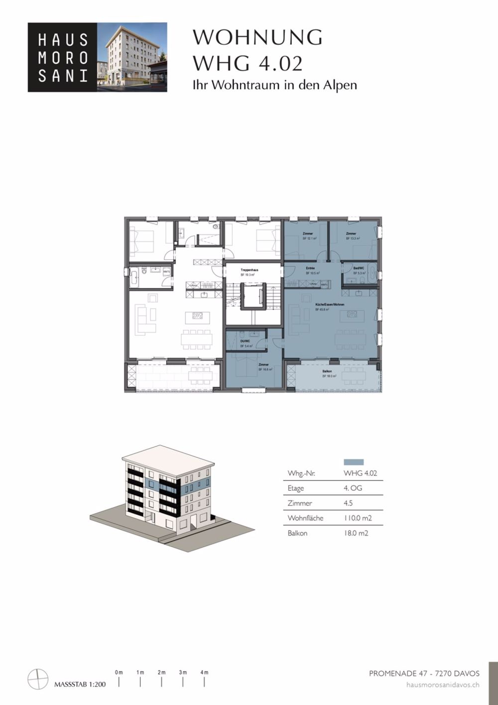 4 1/2-ZW NEUBAU HAUS MOROSANI, NR. 4.02 (Zweitwohnung) - Bild 13