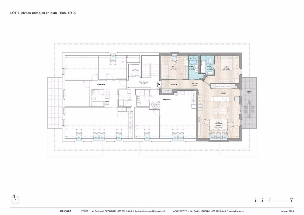 Prachtvolle Dachwohnung mit Mezzanine und großem Balkon - Einheit 7 - Bild 6