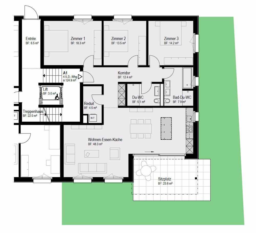 Moderne 4.5-Zimmer-Erdgeschosswohnung in ruhiger Lage von Madetswil - Bild 2