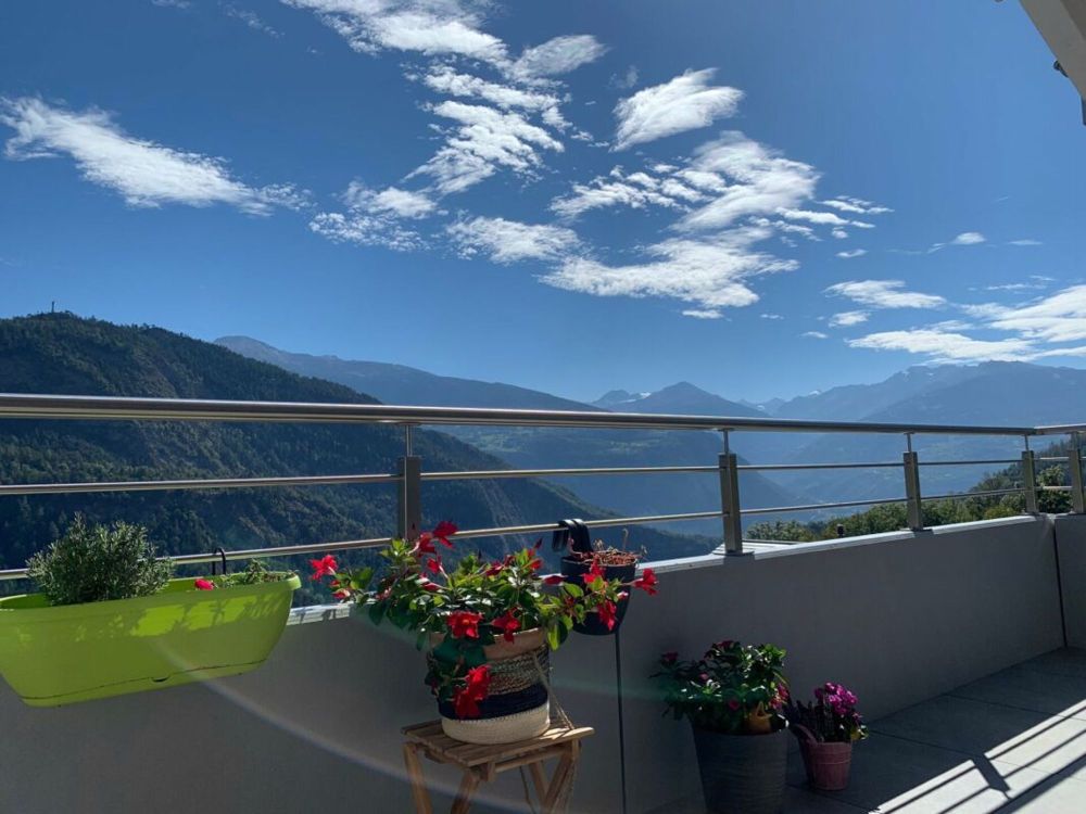 Nouvel Attique à Ayent - Terrasse vue sud