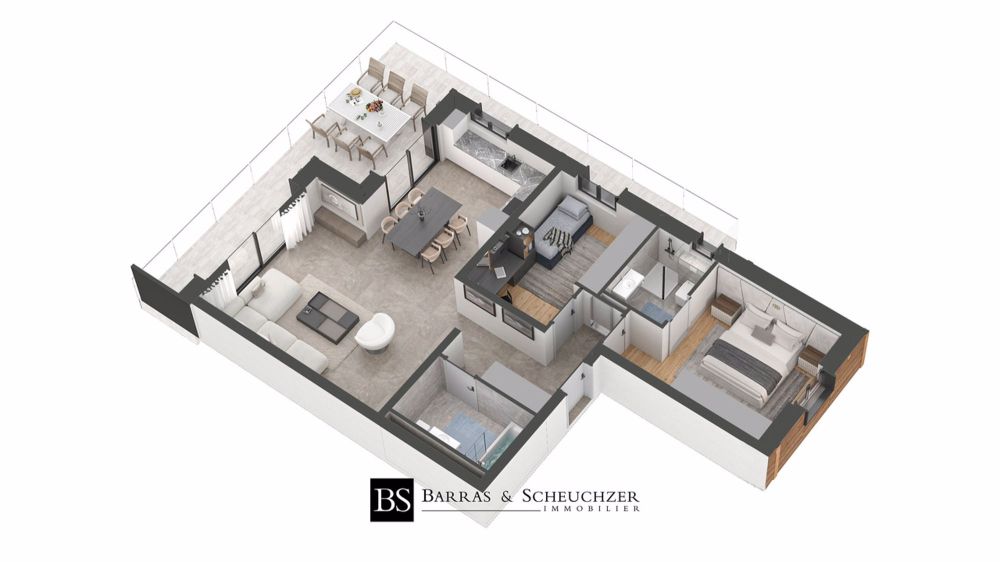 LOT 4 - 3,5 Zimmer mit frei wählbaren Ausstattungen in Bluche - Plan 3D lot 4
