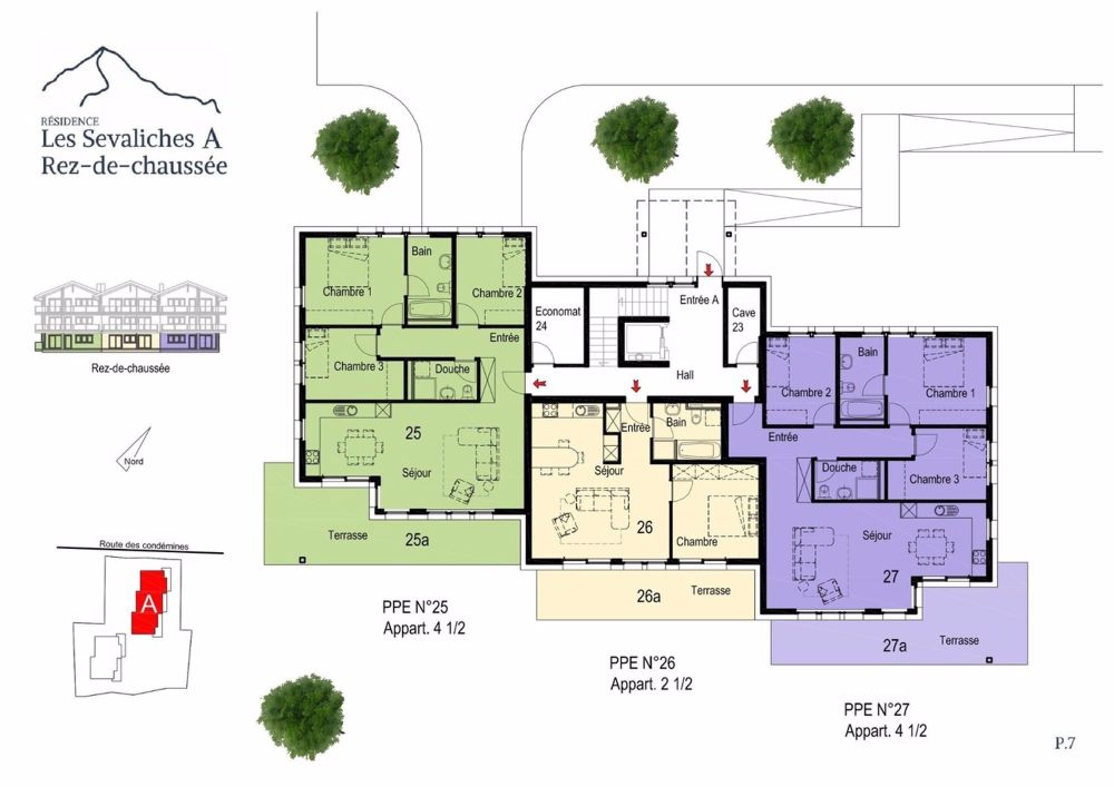 Nouvelle résidence "Les Sevaliches" - Evolène - Plan rez - A -