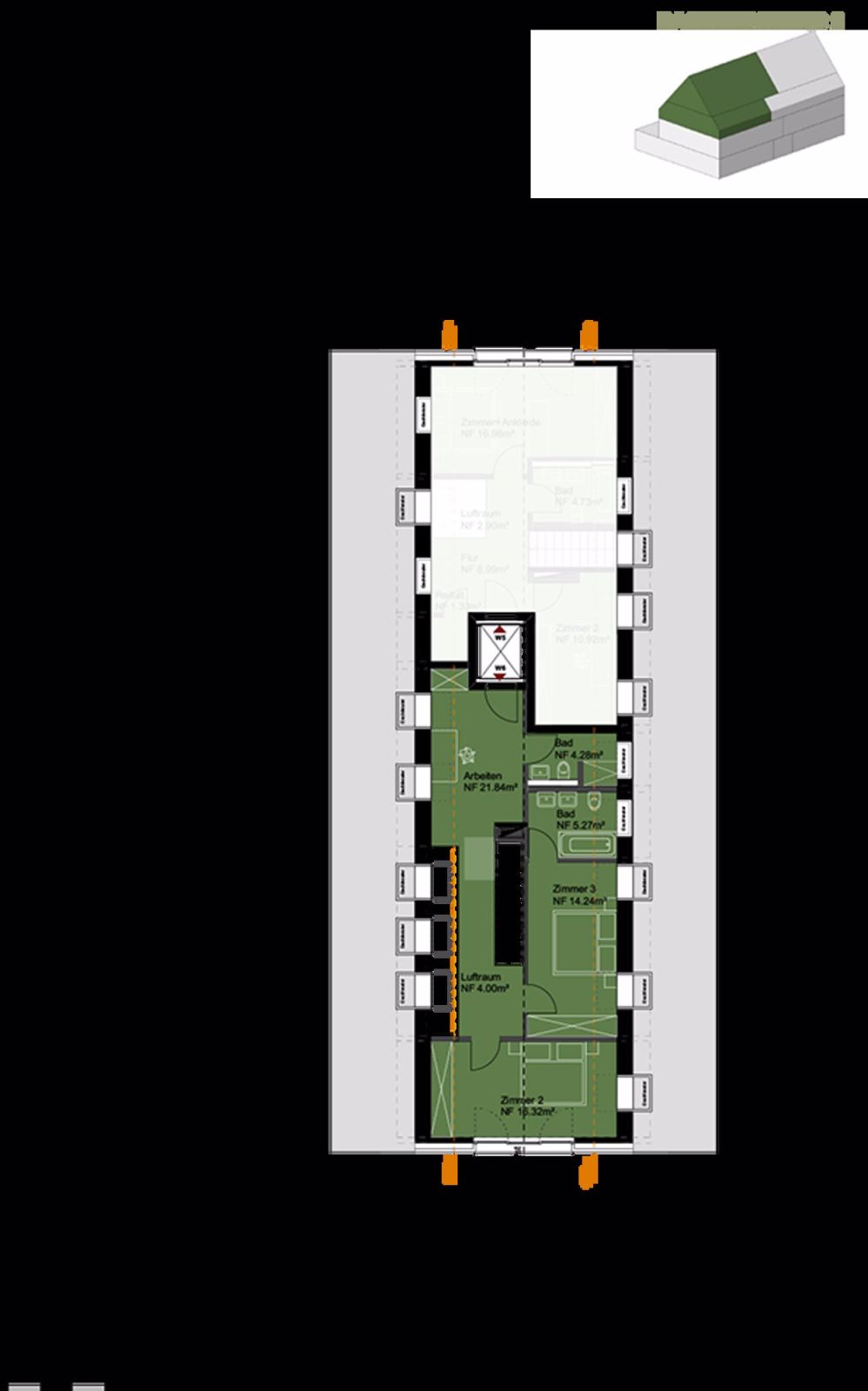 Erstbezug ab sofort möglich - grosszügige und helle Dachgeschoss-Maisonette-Wohnung - W6 - Bild 13