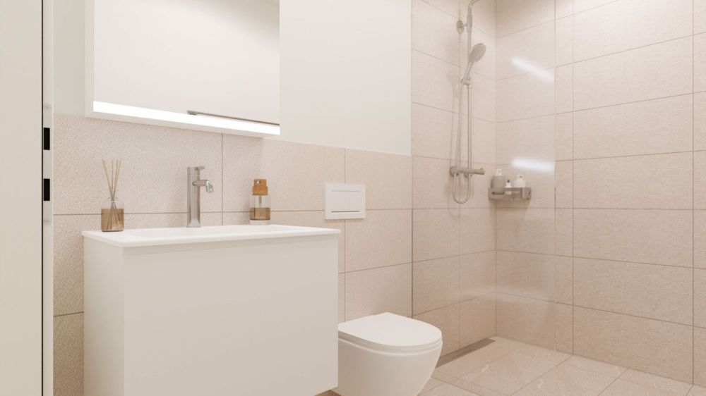 Hochwertige 3.5 Zimmerwohnung mit zwei Badezimmer und zwei Loggien - Badezimmer mit stufenloser Dusche