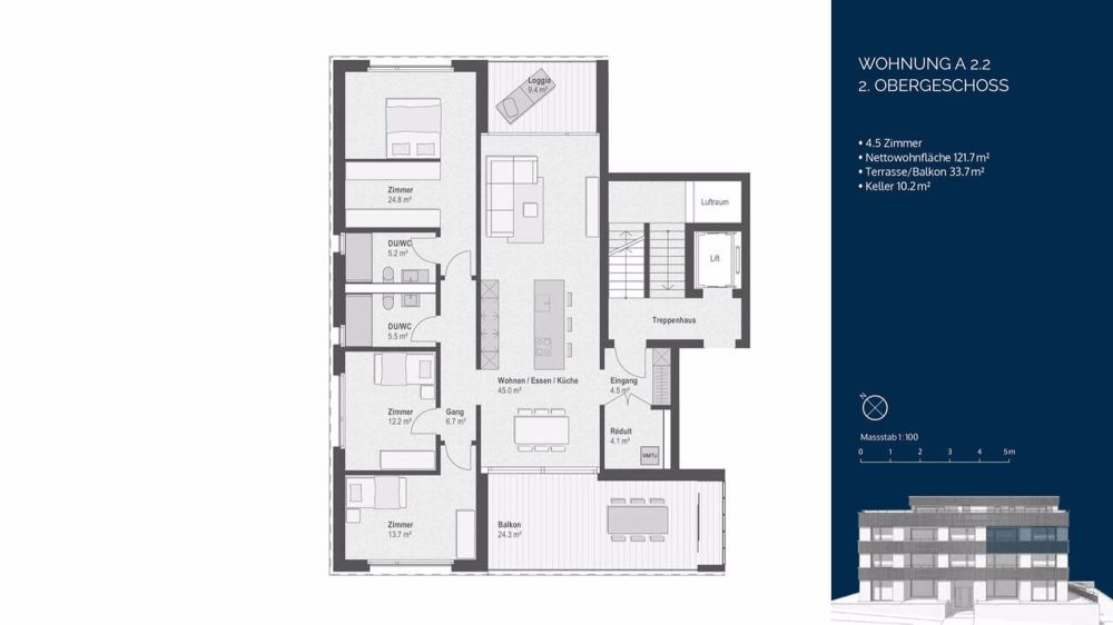 4½-Zimmer-Wohntraum mit Seesicht - Loggia und Balkon inklusive - Bild 6