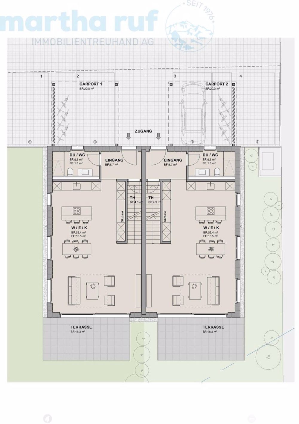 Moderner Neubau: Doppeleinfamilienhaus mit Bergsicht in Toplage - Bild 5