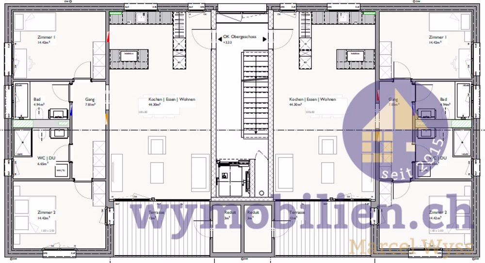 Altersgerechte 3.5-Zi-Wohnung in Lützelflüh - Grundrisse der beiden Wohnung im OG