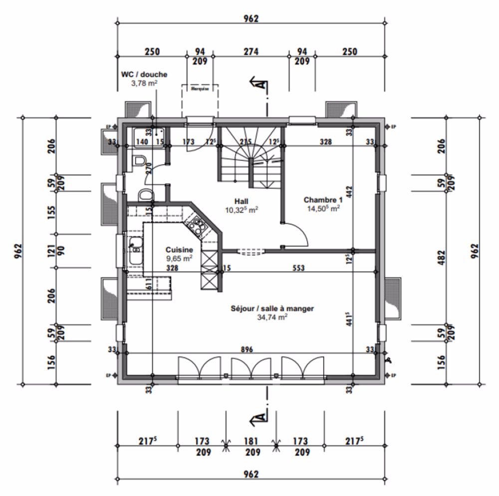 Magnifique villa individuelle avec dégagement à vendre sur plan - Rez-de-chaussée