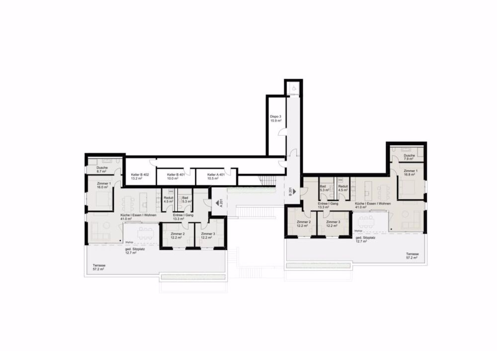 Wohnen mit Weitblick - Ihre Terrassenwohnung in Etzgen - Grundriss Ebene 2