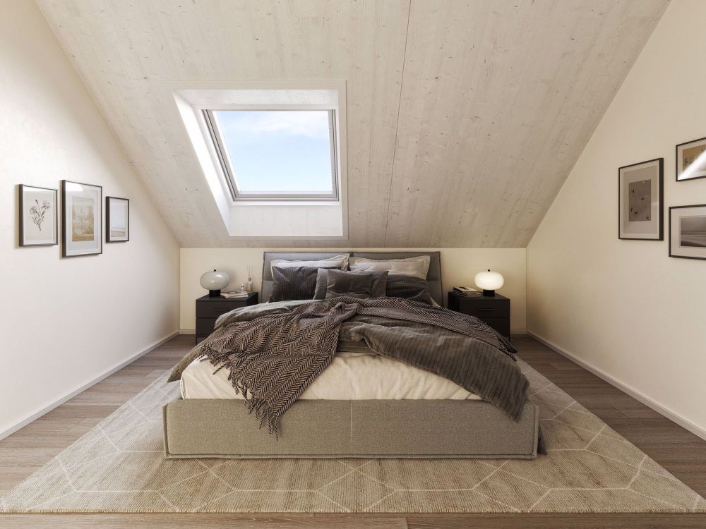 6-Zimmer-Haus mit Wohlfühlcharakter - Häuser am Fähriweg, Buchrain - Gemütliches Dachzimmer für erholsame Nächte