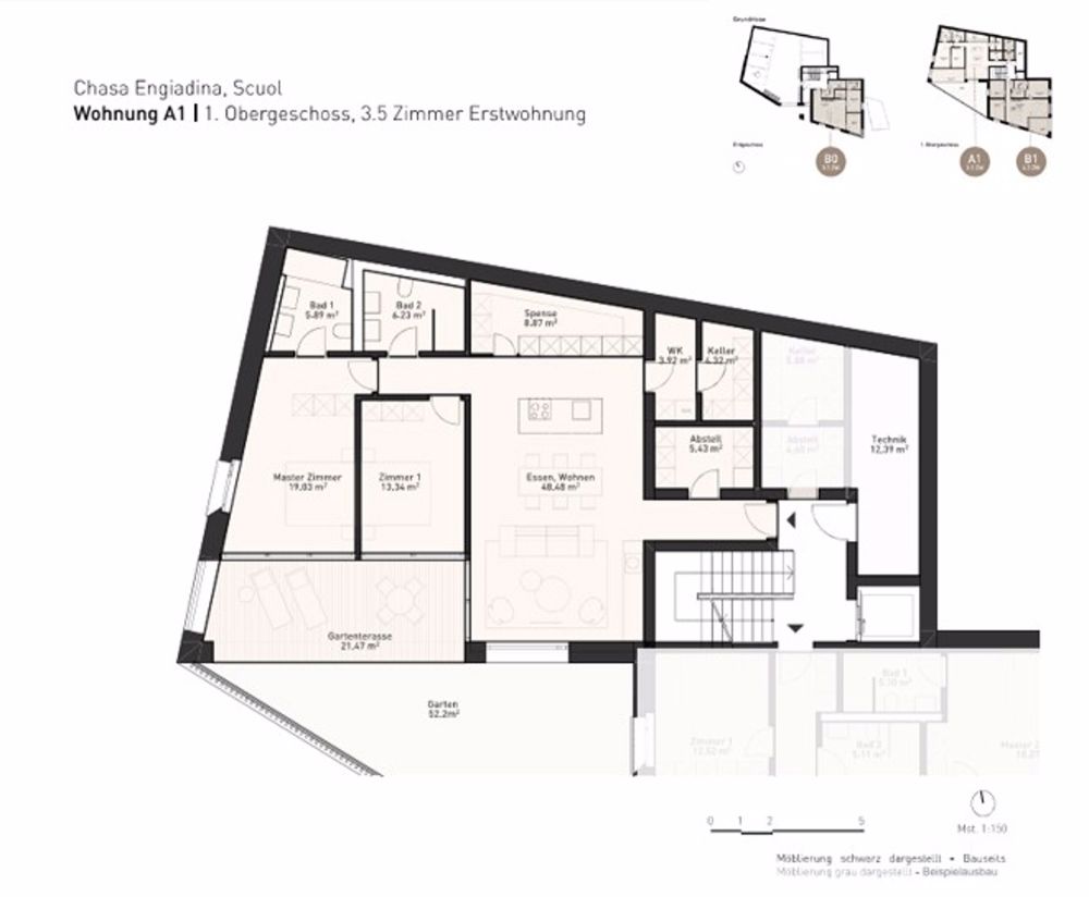 Neubau-Projekt Chasa Engiadina ? mit Zweit- und Erstwohnungen - GR-Plan WHG A1